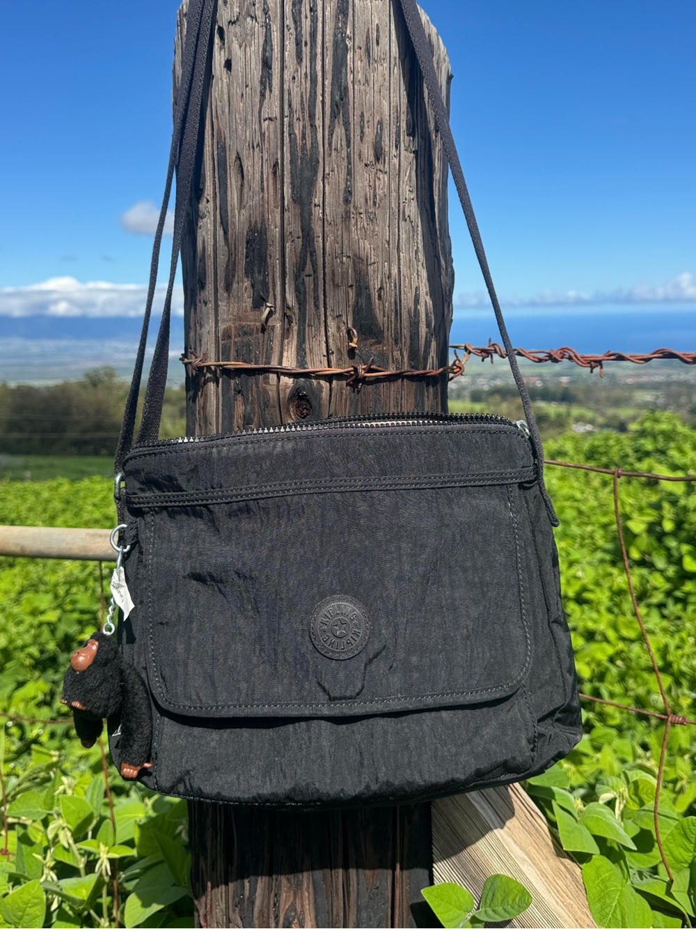 Kipling Crossbody Bag with Adjustable Strap Black Noir Y2K 90s